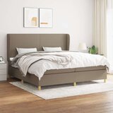  Krevet s oprugama i madracem smeđesivi 200x200 cm od tkanine | shoptok.hr
