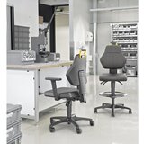 eurokraft pro Vrtljiv delovni stol, črn, s kolesi, oblazinjenje iz PU-pene | Shoptok.si