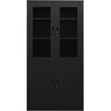  Uredski ormarić crni 90 x 40 x 180 cm čelični | shoptok.hr