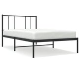 vidaXL Kovinski posteljni okvir z vzglavjem črn 107x203 cm, (20737682) Cene