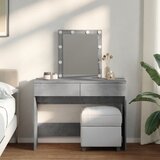  The Living Store Toaletna mizica z LED lučkami betonsko siva 100x40x130 cm - Toaletna Mizica, (21497305) Cene