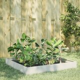 vidaXL Vrtna visoka greda bela 100x100x26 cm jeklo Cene
