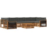vidaXL Zunanja garnitura za sedenje 8 pcs Naravna in antracitna, (5000269709) | Shoptok.si