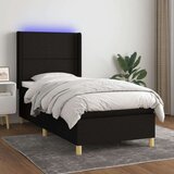  Krevet box spring s madracem LED crni 80 x 200 cm od tkanine Cijene