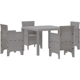 vidaXL 5-dijelni set za objedovanje u vrtu svijetlosive boje Poly Rattan | shoptok.hr