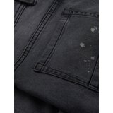 Ombre Men's short denim shorts with rubbing and rolled up leg - gray | Shoptok.si