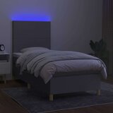  Box spring s madracem LED svjetlosivi 90x200 cm tkanina | shoptok.hr