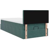 vidaXL okvir kreveta s madraca tamnozeleni 100x200cm baršunasti | shoptok.hr