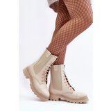 Boto Leather Women's Lace-Up Ankle Boots Beige Nicole 2836 | ePonuda.com