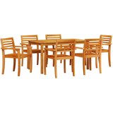  Vrtni set za objed 7 kom. Smeđa Čvrsto drvo akacije | shoptok.hr