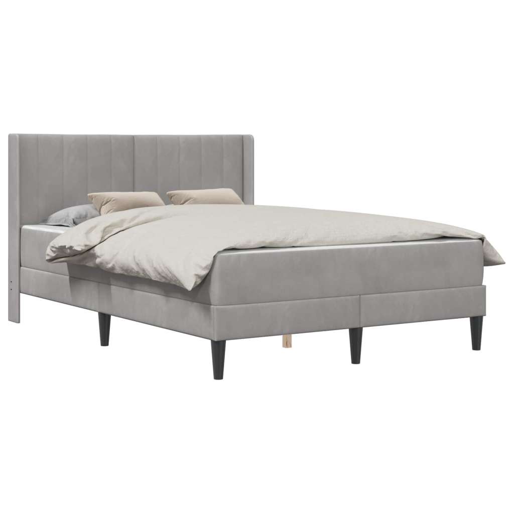 Okvir kreveta s madracem 2 pcs Svijetlo siva Baršun - Svjetlosiva 120 x 200 cm | shoptok.hr