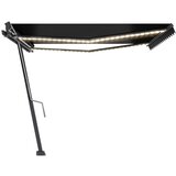 Maison Chic Ročno zložljiva tenda - Senčniki z LED lučkami 400x300 cm antracitna, (22041355) Cene