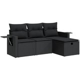  4-dijelni set vrtnih sofa od poliratana s jastucima crni | shoptok.hr