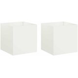  Vrtna saksija 2 kom. Bijela 25 x 25 x 25 cm Čelična vrata | shoptok.hr
