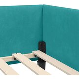 vidaXL Kotni posteljni okvir z vzglavjem Turkizna 90 x 190 cm | Shoptok.si