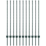 vidaXL Stupovi ograde 11 kom U obliku Zeleni 120 cm čelik Cijene