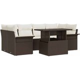  7-delni vrtni set s blazinami Rjava poly ratan | Shoptok.si