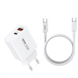 Remax Set:Strujni punjac 1XUSB 3.0+TIP C 20W+kabl TIP C RP-U120, beli ( 889 ) Cene