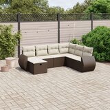 vidaXL 7-dijelni set vrtnih sofa od poliratana s jastucima smeđi | shoptok.hr