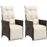 Maison Chic Nastavljivi vrtni stoli - Stol za vrt 2 kosa z blazinami rjav poli ratan JS85, (21877361) | Shoptok.si