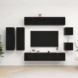  8-dijelni set TV ormarića crni od iverice Cijene