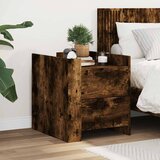  Noćni ormarić dimljena boja hrasta 45x50x50cm konstruirano drvo | shoptok.hr