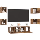 vidaXL Set TV komoda Ostalo 6 pcs Staro drvo Srednja 120 x 30 x 30 cm | shoptok.hr