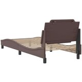 vidaXL Posteljni okvir z vzglavjem rjav 80x200 cm umetno usnje, (21111960) | Shoptok.si