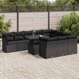 vidaXL 11-dijelni set vrtnih sofa od poliratana s jastucima crni | shoptok.hr