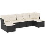  7-dijelni set vrtnih sofa od poliratana s jastucima crni | shoptok.hr