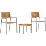 vidaXL Set za zunanjo jedilnico 3 kosa Trden les akacije, Svetljivi zunanji stoli 2 kosa trd les akacije in kovina | Shoptok.si