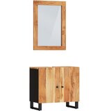  2-dijelni set kupaonskog namještaja od masivnog bagremovog drva | shoptok.hr