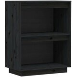 vidaXL konzolna omarica črna 60x34x75 cm trdna borovina | Shoptok.si
