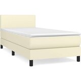  Box spring postelja z vzmetnico krem 100x200 cm umetno usnje, (20723943) | Shoptok.si