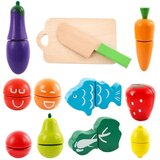  Set za rezanje povrća i voća u kanti s daskom za noževe, drveni | shoptok.hr