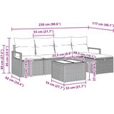  Set sofe s jastukom s pohranom 6 pcs Crna i Tirkizna poliratan | shoptok.hr