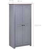  Ormar od masivne borovine sivi 80x50x171,5 cm asortiman Panama | shoptok.hr