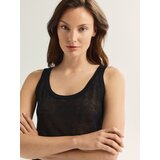 Reserved Top od mješavine lana - crno | shoptok.hr