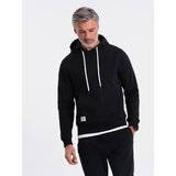 Ombre Men's kangaroo sweatshirt with hood - black Cijene