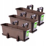KADAX Balkonski lonec 40 cm, stojalo za cvetlične lončke, ročaji 3 kosi, (5000346047) | Shoptok.si