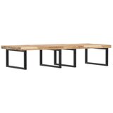  Zidna polica za umivaonik od čelika i masivnog bagremovog drva Smeđa 120 x 60 x 4 cm | Shoptok.si