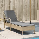 Maison Chic Ležalnik - Sončna ležalnik z blazino bež 63x200x81 cm poli ratan, (22043167) | Shoptok.si