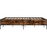  Okvir kreveta boja hrasta 120x200 cm konstruirano drvo i metal | shoptok.hr
