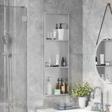 vidaXL ničica za tuš srebrno 90 x 30 x 9.5 cm nehrđajući čelik Cijene