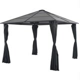  Sjenica sa zastorom aluminijska 3 x 3 m crna | shoptok.hr