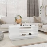 vidaXL Klubska mizica visok sijaj bela 102x55x43 cm iverna plošča | Shoptok.si