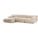 Micadoni Bež kotna sedežna garnitura iz tkanine bouclé (levi kot) Bellis – Home | Shoptok.si