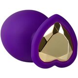 Temptasia S - analni dildo z zlatimi kamni (vijolična) - majhen | Shoptok.si
