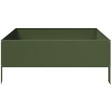  Povišena vrtna gredica maslinastozeleni 100x100x25 cm od čelika | shoptok.hr