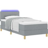  Krevet s podnicom s madracem i LED svjetlom svjetlosiva 90 x 200 cm tkanina | shoptok.hr